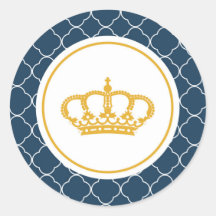 Real Blue Little Prince Crown Sticker