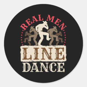 Adesivo Redondo Real Men Line Dance Shirt Country Western Dancing