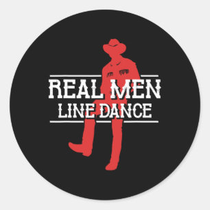 Adesivo Redondo Real Men Line Dance Western Country Dancing Lineda