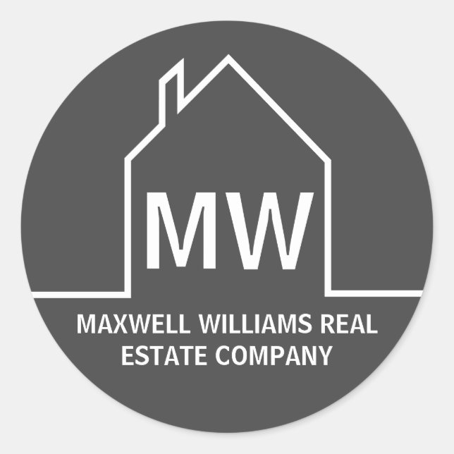 Adesivo Redondo Realce do Monograma da Companhia Imobiliária de Ci (Frente)