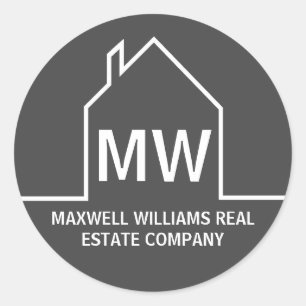 Adesivo Redondo Realce do Monograma da Companhia Imobiliária de Ci