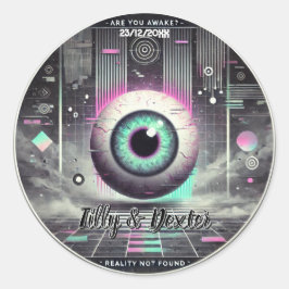 Adesivo Redondo 👁️ "Realidade Não Encontrada" Vinheta 👁️