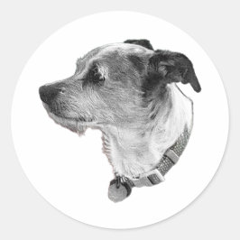Adesivo Redondo Realistic Terrier Sticker – Side Profile Detail