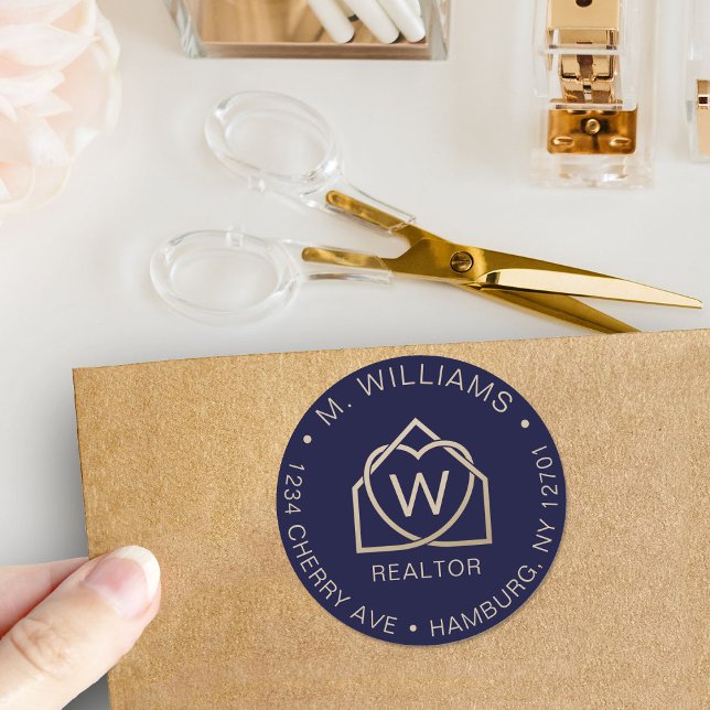 Adesivo Redondo Realizador de Promocional Imobiliário Moderno Seu  (Criador carregado)