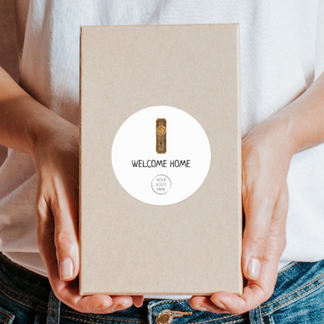 Adesivo Redondo Realtor New Home Parabéns (Criador carregado)