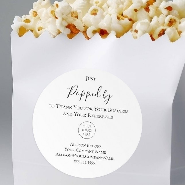 Adesivo Redondo Realtor Pop By Popcorn Label, with Logo (Criador carregado)