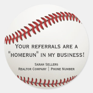 Adesivo Redondo Realtor Summer Baseball Pensava Pop por Stickers