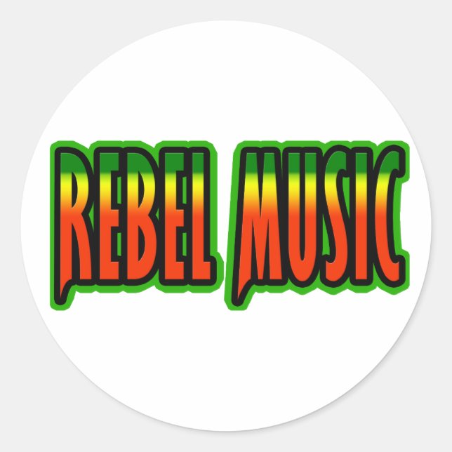 Adesivo Redondo Rebel Music (Frente)