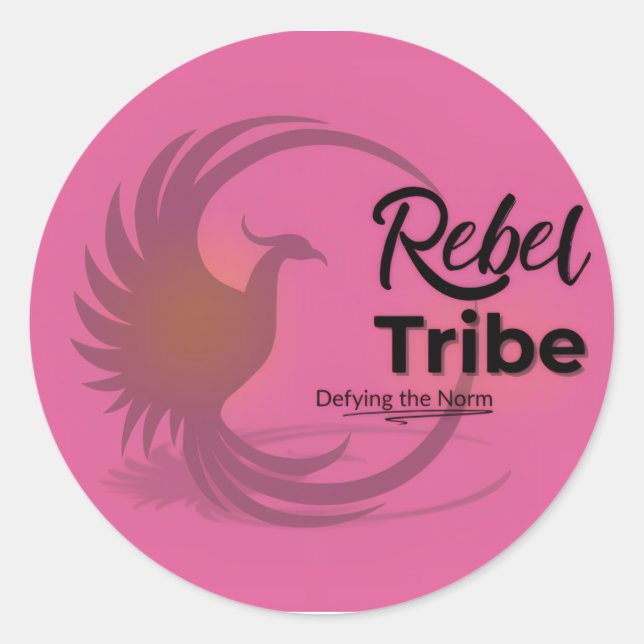 Adesivo Redondo Rebel Tribe Phoenix Logo Sticker (Frente)