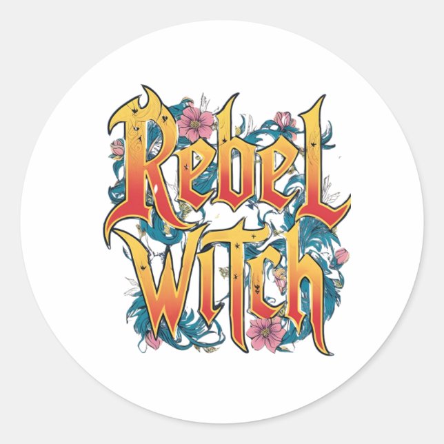 Adesivo Redondo Rebel Witch Sticker (Frente)