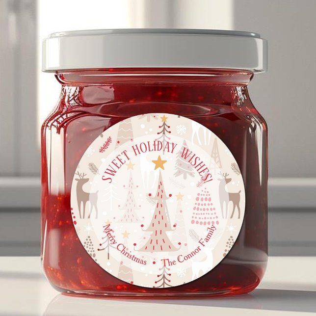 Adesivo Redondo Rebelde Árvores de Natal Banho Feriado Caseiro (Reindeer Christmas Trees Homemade Holiday Baking 3" Round Stickers)