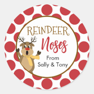 Adesivo Redondo Rebelde Nose Treat Bag Sticker - Natal bonito