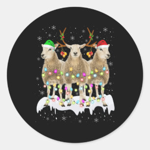 Adesivo Redondo Rebelde Ovina Papai noel Natal Com Xmas Divertidos