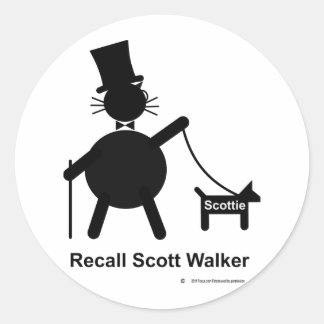 Adesivo Redondo Recall Scott Walker