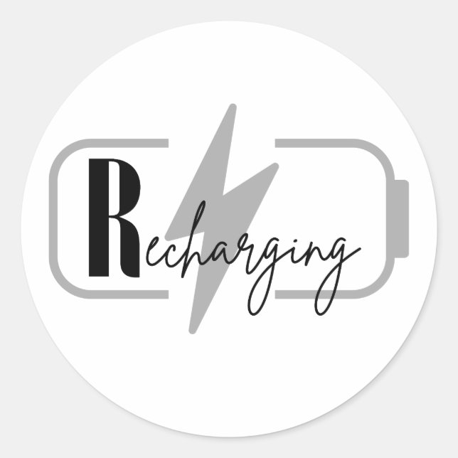 Adesivo Redondo Recarregando (Frente)