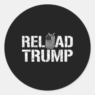Adesivo Redondo Recarregar Veterano Trump Para Trump