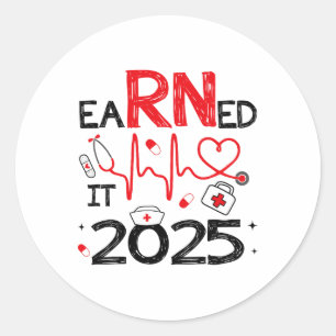 Adesivo Redondo Recebeu 2025 Para Graduação De Enfermeiros Ou Rn L