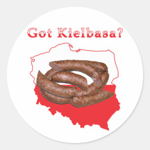 Adesivo Redondo Recebi o mapa polonês de Kielbasa