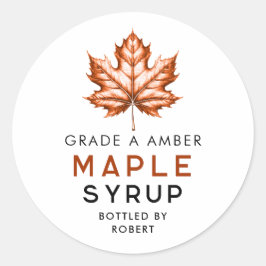 Adesivo Redondo Receita caseira de xarope de ácer