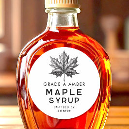 Adesivo Redondo Receita caseira de xarope de bordo