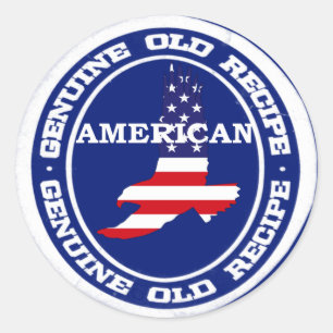 Adesivo Redondo Receita Genuína Americana