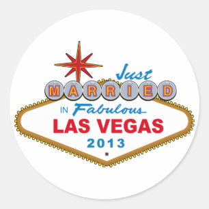 Adesivo Redondo Recem casados em Las Vegas fabuloso 2013 (sinal)