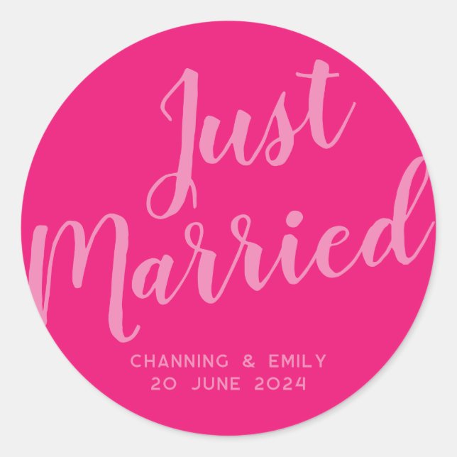 Adesivo Redondo Recem casados Personalizado da Nova Lua de Honra (Frente)
