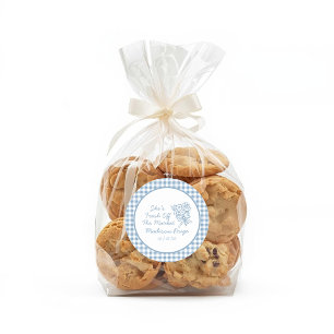 Adesivo Redondo Recém-saído do Mercado Caprichoso Chá de Bebê Azul