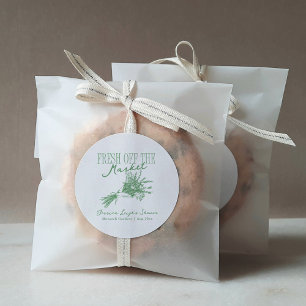 Adesivo Redondo Recém-saído do Mercado Chá de Noiva Verde