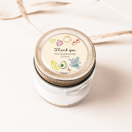 Adesivo Redondo Recém-saído do Mercado Desenhado à Mão Obrigado