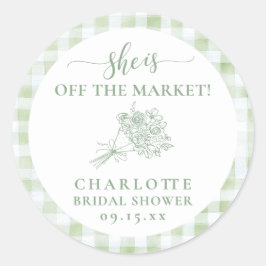 Adesivo Redondo Recém-saídos do Chuveiro de Noiva Agricultores