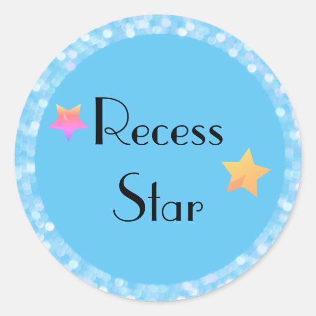 Adesivo Redondo Recess Star com Stars Classic Round Sticker (Frente)