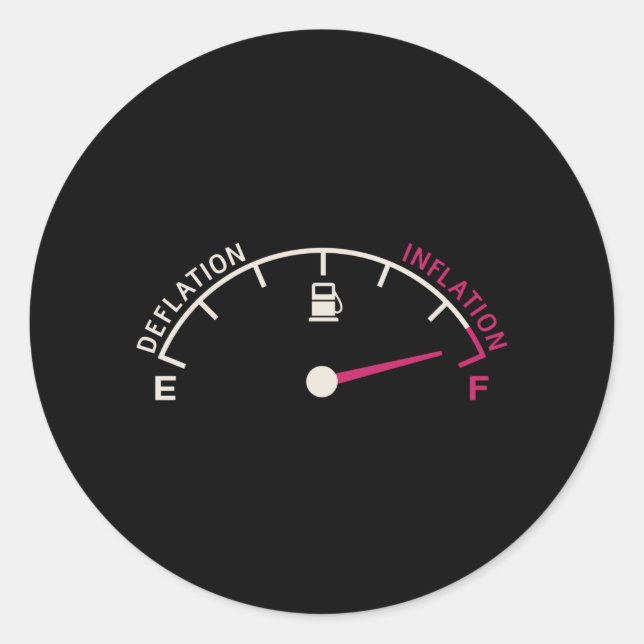 Adesivo Redondo Recession Deflation Fuel gauge (Frente)