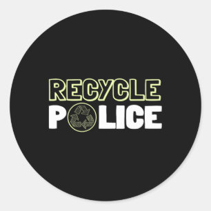 Adesivo Redondo Reciclagem Ambiental Polícia Reciclar Terra Da