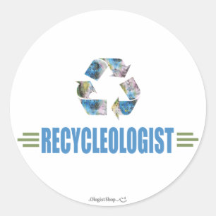 Adesivo Redondo Reciclagem Humorístico