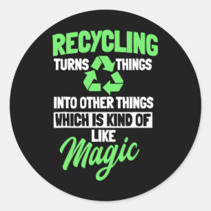 Adesivo Redondo Reciclagem Logotipo Ambiental Reciclar Dia da Terr