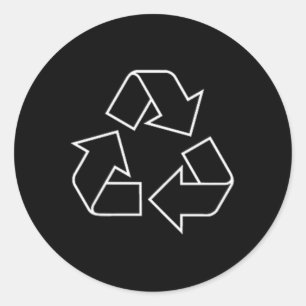 Adesivo Redondo Reciclagem Logotipo do Reciclar Símbolo Horário Ho