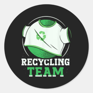 Adesivo Redondo Reciclagem Team Trash Reciclar Earth Day Environme