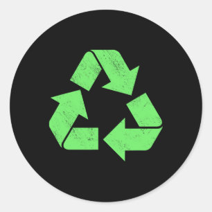 Adesivo Redondo Reciclagem Vintage Logotipo Ambiental Reciclar Ea