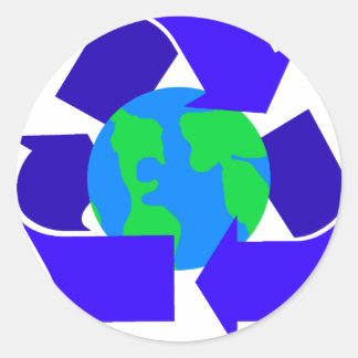 Adesivo Redondo reciclar azul