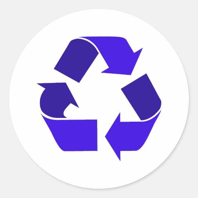 Adesivo Redondo reciclar azul (Frente)