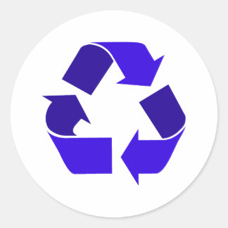 Adesivo Redondo reciclar azul