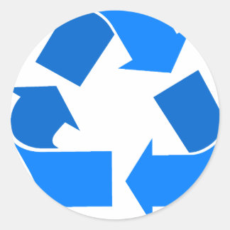 Adesivo Redondo reciclar azul claro