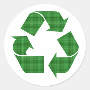 Adesivo Redondo reciclar da xadrez