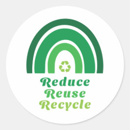 Adesivo Redondo Reciclar de Reutilização Ambiental do Arco-Íris Ve