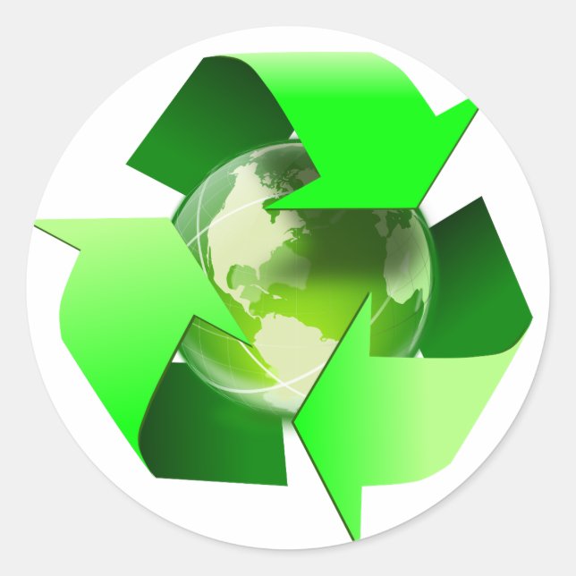 Adesivo Redondo Reciclar Earth Day Sticker (Frente)
