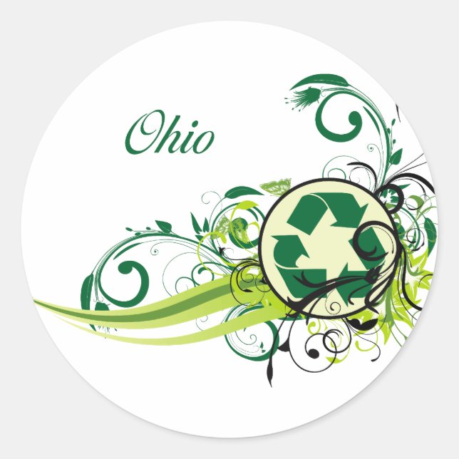 Adesivo Redondo Reciclar Ohio (Frente)