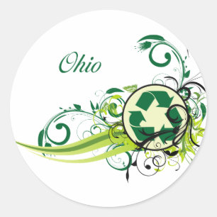 Adesivo Redondo Reciclar Ohio