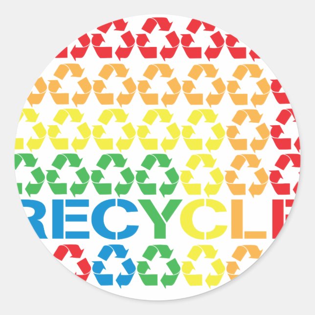 Adesivo Redondo reciclar retrô (Frente)