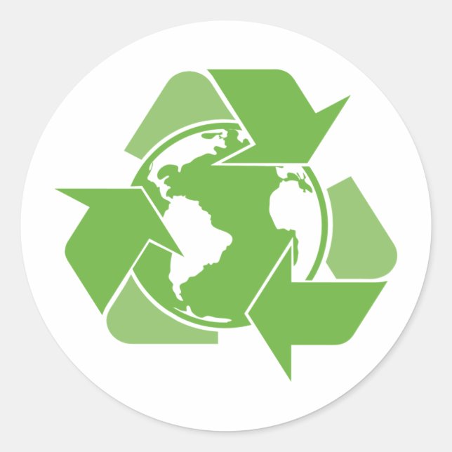 Adesivo Redondo Reciclar Terra Verde (Frente)